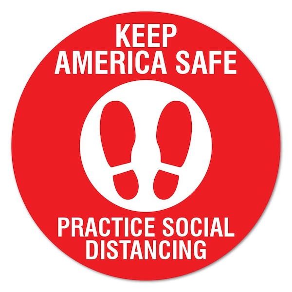 Signmission Keep America Safe Non-Slip Floor Graphic, 7in Vinyl Decal, 7" x 7", FD-C-7-99986 FD-C-7-99986 - main
